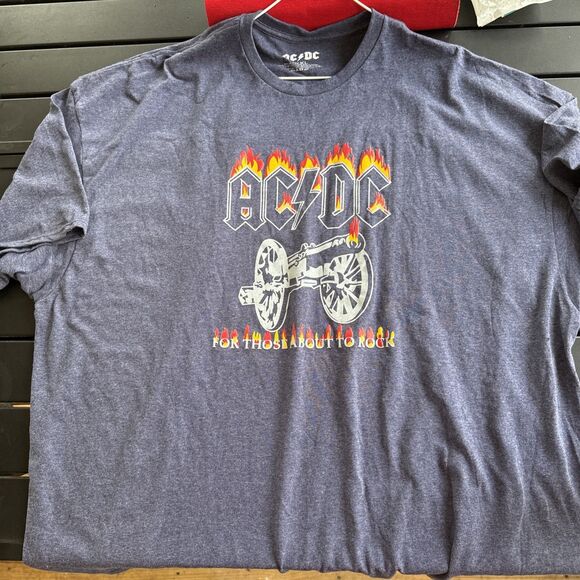BIG & TALL AC/DC Graphic T-Shirt Grey Size 3XL Excellent Condition - Picture 1 of 6